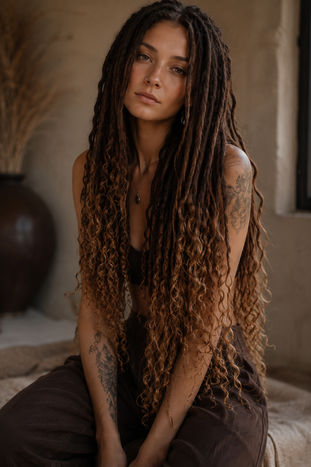 Curly Ends Straight Locs
