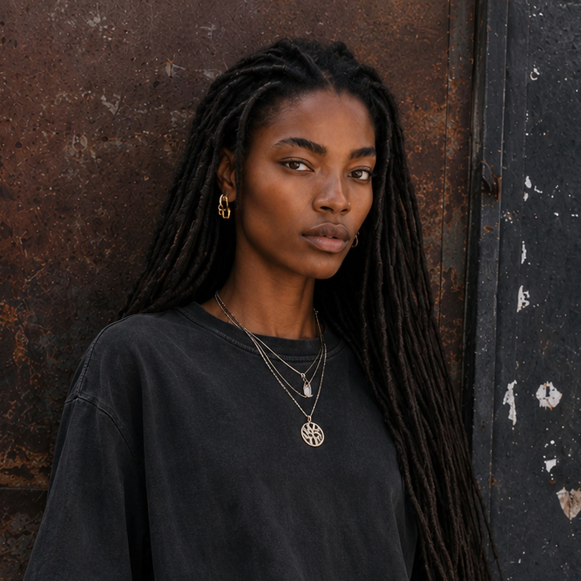 Model wearing Dreadradar Kinky Locs