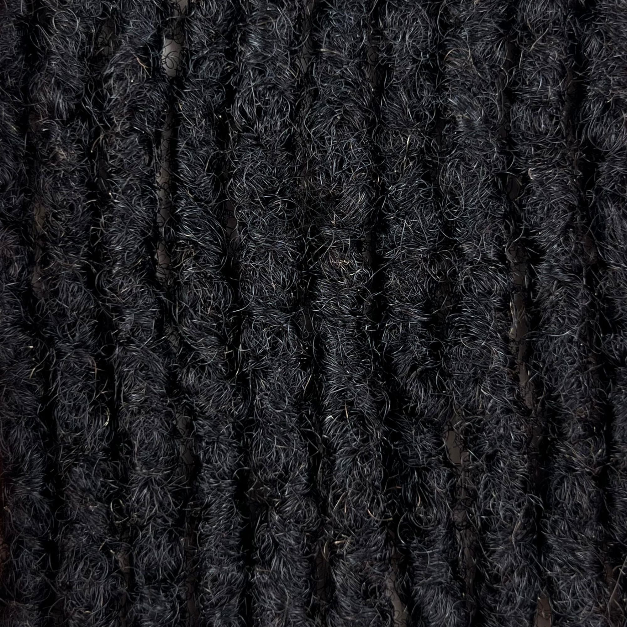 Close-up of kinky loc extensions in Dark Brown, showing the texture and color.