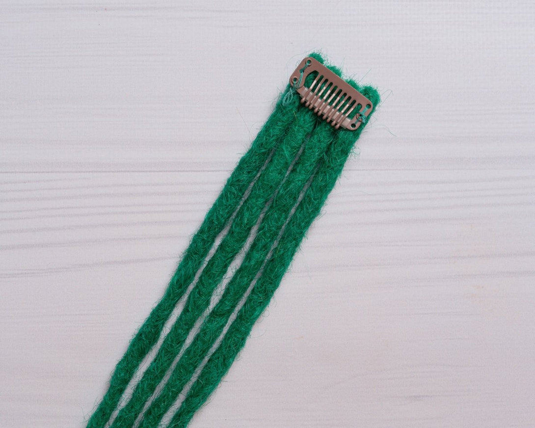 Clip-in dreadlock extensions G03 Pure Green - Dreadradar